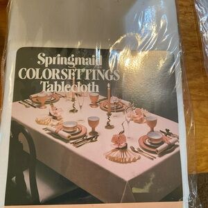 VTG NOS Springmaid Colorsetting Tablecloth 60"x120" White RECTANGLE SHAPE Poly